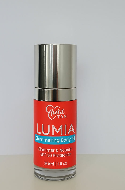 Aura Tan Lumia SPF Shimmering Body Oil (30ml) - Shimmer & Nourish SPF 30 Protection