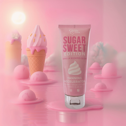 Aura Tan Sugar Sweet Edition 100ml -Vegan & Cruelty-Free Tanning Accelerator For Face and Body. Skin Loving, Nourishing Glow. Tyrosine, Shea Butter, Jojoba Oil.