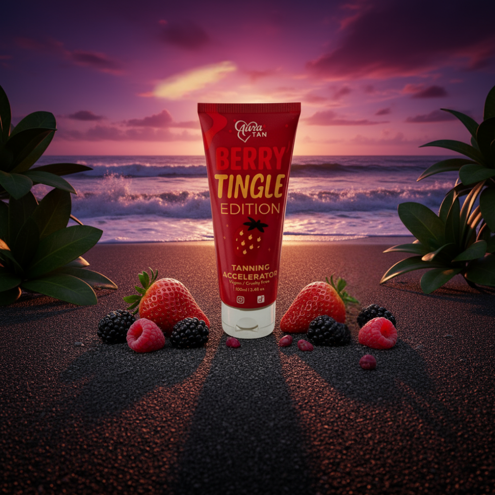 Aura Tan Berry Tingle Edition 100ml - ***WARNING*** For experienced tanners only. Not for your face or sensitive areas.