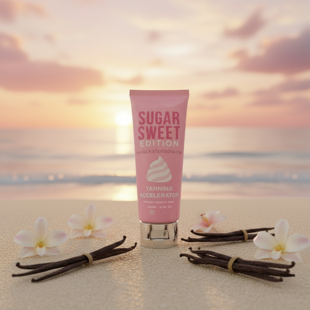 Aura Tan Sugar Sweet Edition 100ml -Vegan & Cruelty-Free Tanning Accelerator For Face and Body. Skin Loving, Nourishing Glow. Tyrosine, Shea Butter, Jojoba Oil.