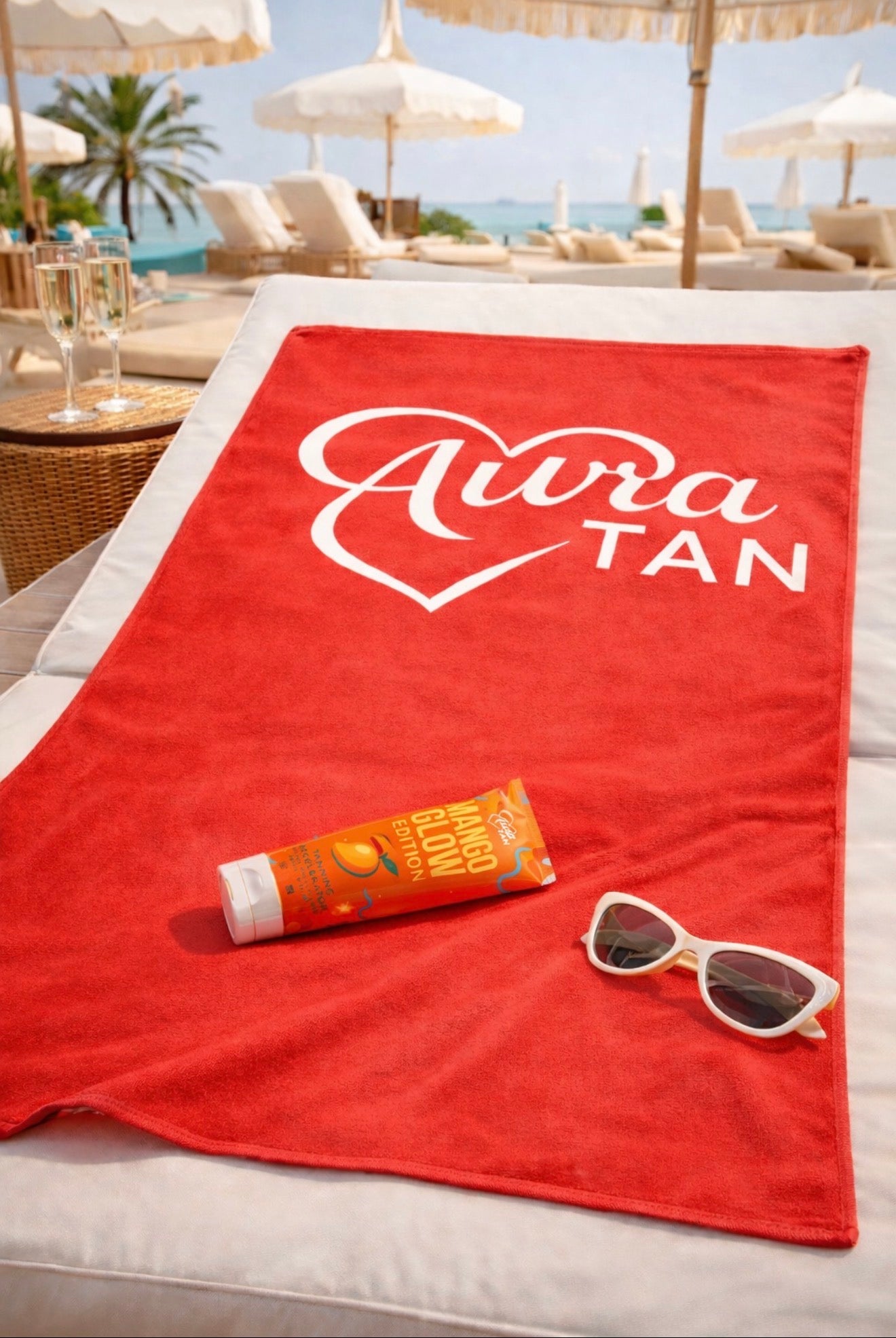 Aura Tan Microfibre Beach Towel